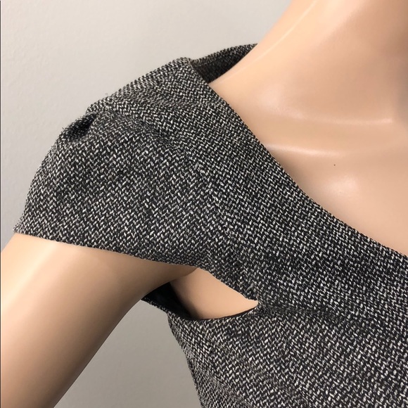 H&M leather waist gray tweed cute dress 2 Small - Picture 9 of 9